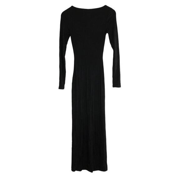 SKIMS Soft Lounge Dress Long Sleeve Square Neck Bodycon Maxi Onyx Black NWT M - Picture 5 of 9